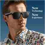 Blackview Smart Glasses, 5.0 Bluetooth Sunglasses with Open Ear Speaker, Voice Assistant Compatible, Blue Light Blocking Lens