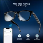 Blackview Smart Glasses, 5.0 Bluetooth Sunglasses with Open Ear Speaker, Voice Assistant Compatible, Blue Light Blocking Lens
