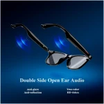 Blackview Smart Glasses, 5.0 Bluetooth Sunglasses with Open Ear Speaker, Voice Assistant Compatible, Blue Light Blocking Lens