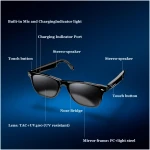 Blackview Smart Glasses, 5.0 Bluetooth Sunglasses with Open Ear Speaker, Voice Assistant Compatible, Blue Light Blocking Lens