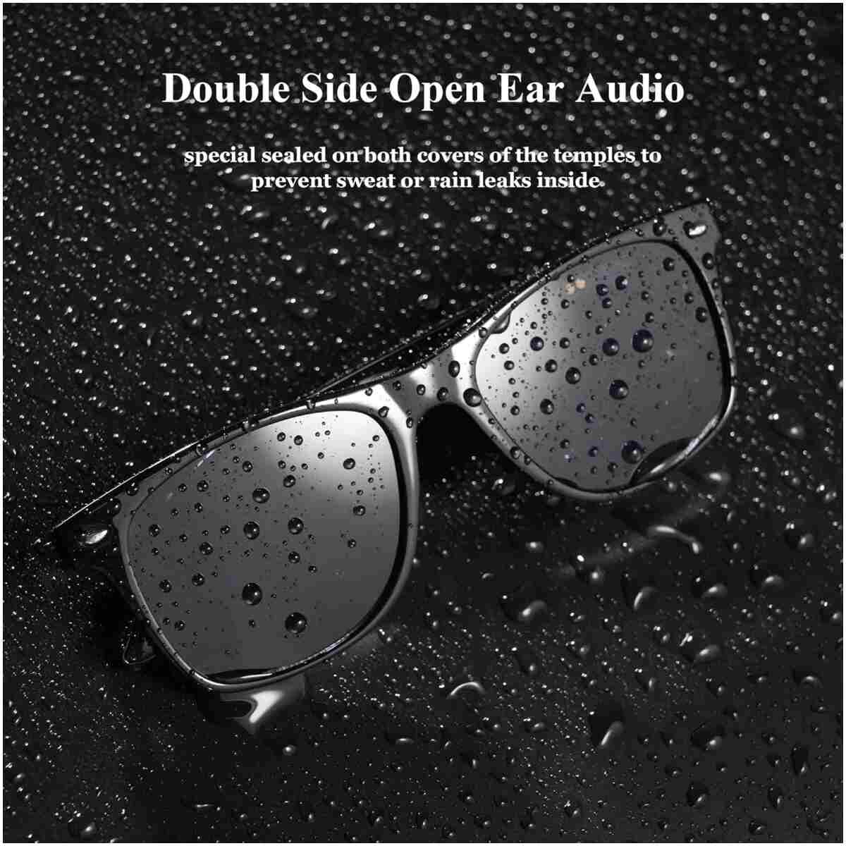 Blackview Smart Glasses, 5.0 Bluetooth Sunglasses with Open Ear Speaker, Voice Assistant Compatible, Blue Light Blocking Lens