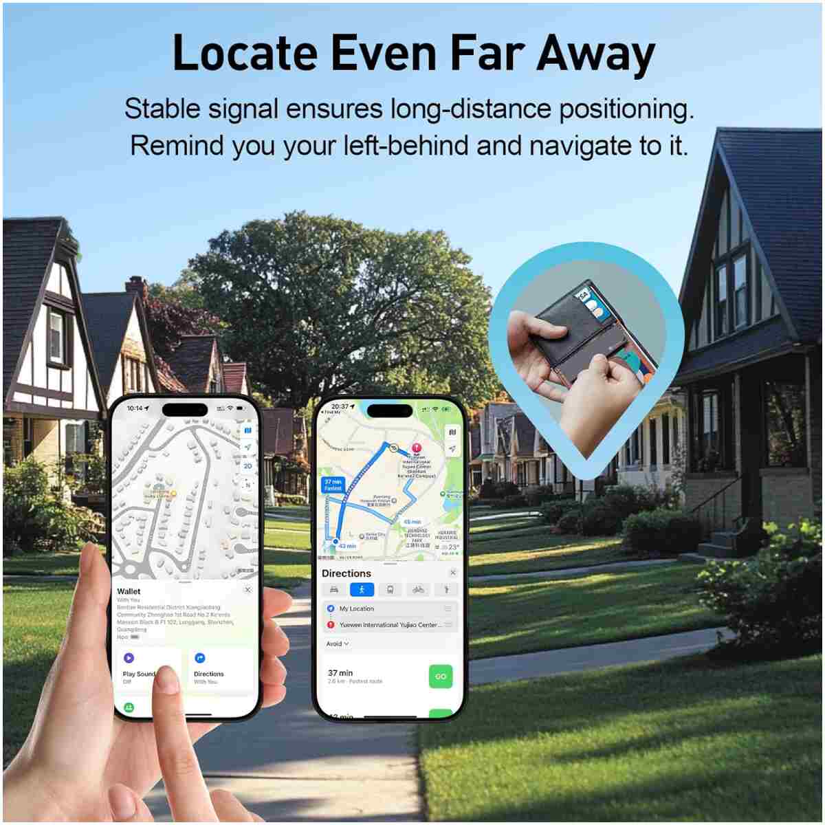 by Air Tag (2025) iOS Only Bluetooth Tracker with Apple Find My, iPhone Smart Card Wallet Finder GPS Tracker, 5-10 Years Battery, Keys Finder and Item Locator for Keys, Bags,...