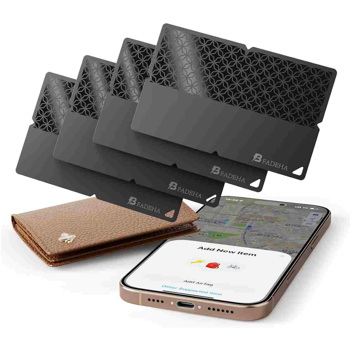 by Air Tag (2025) iOS Only Bluetooth Tracker with Apple Find My, iPhone Smart Card Wallet Finder GPS Tracker, 5-10 Years Battery, Keys Finder and Item Locator for Keys, Bags,...