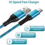 C 型充电器线快速充电 USB C 型数据线 Android 充电器线 6 英尺 2 件装适用于三星 Galaxy S25 S24 S23 S22 S21 S20 Ultra S20+ Note 20 10 S10 S9 Plus A12 A11 A52 Google...