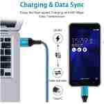 C 型充电器线快速充电 USB C 型数据线 Android 充电器线 6 英尺 2 件装适用于三星 Galaxy S25 S24 S23 S22 S21 S20 Ultra S20+ Note 20 10 S10 S9 Plus A12 A11 A52 Google...