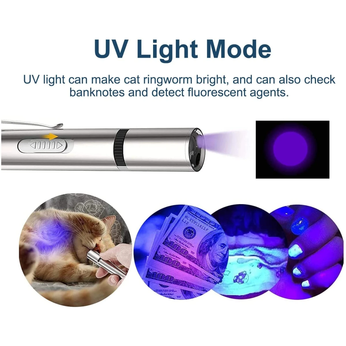 Cat Toys Laser Pointer for Indoor, Rechargeable, 7 Adjustable Wand Red Light Pet Interactive Cat Mouse Toys to Keep Busyfor Kitten Dog Chase Play
