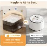 Cat Water Fountain with Dust Cover, 102 oz/3L Automatic Cat Water Dispenser Bowl with Battery Operated, Cat Fountain Super Silent Pet Water Fountain for Dogs and Cats Indoor(