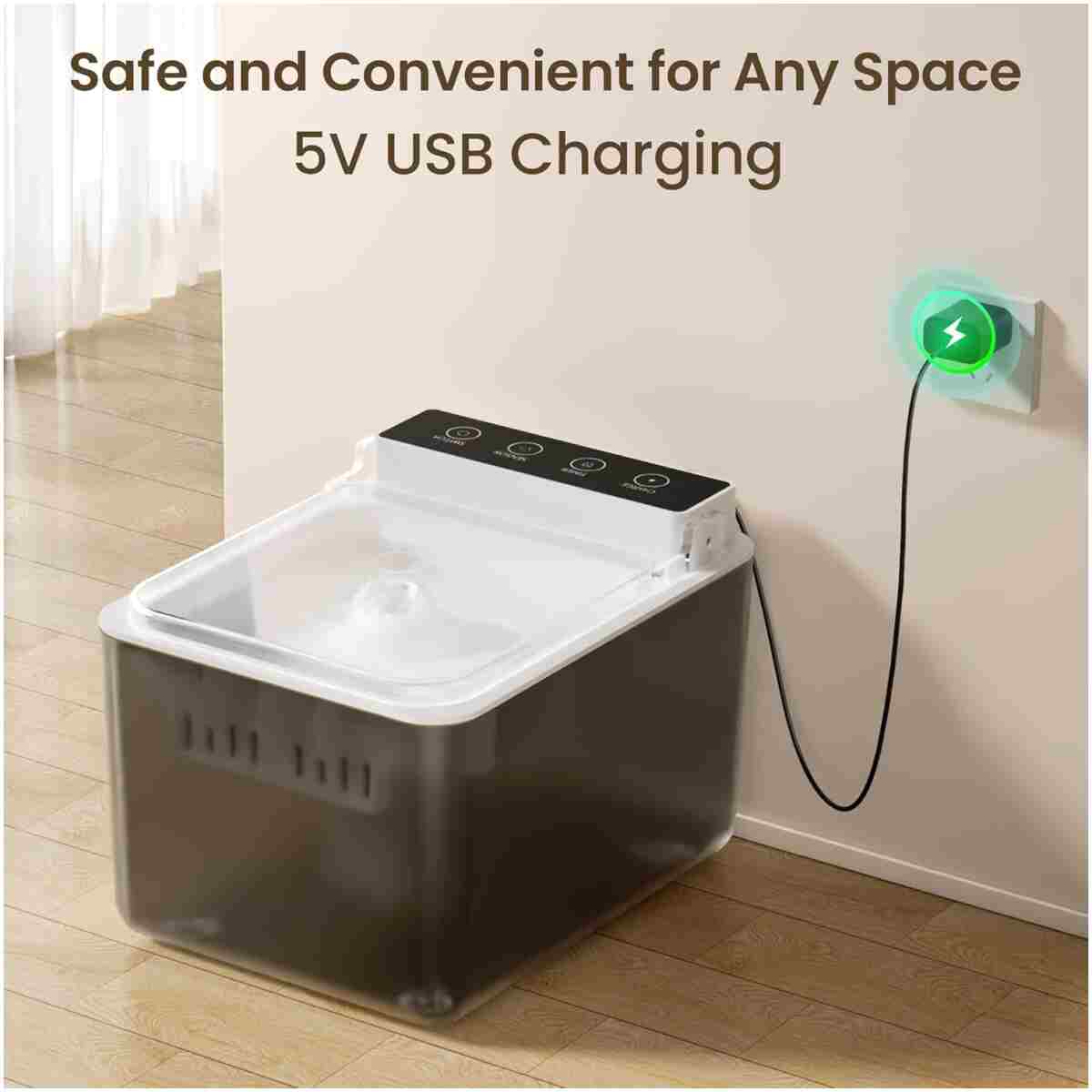 Cat Water Fountain with Dust Cover, 102 oz/3L Automatic Cat Water Dispenser Bowl with Battery Operated, Cat Fountain Super Silent Pet Water Fountain for Dogs and Cats Indoor(