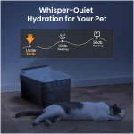 Cat Water Fountain with Dust Cover, 102 oz/3L Automatic Cat Water Dispenser Bowl with Battery Operated, Cat Fountain Super Silent Pet Water Fountain for Dogs and Cats Indoor(