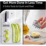 Cheese Grater with Garlic Crusher- Box Grater Vegetable Shredder with 3 Stainless Steel Blades - Graters for Kitchen- Cheese Graters with Handle - Garlic Mincer Tool and...