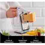Cheese Grater with Garlic Crusher- Box Grater Vegetable Shredder with 3 Stainless Steel Blades - Graters for Kitchen- Cheese Graters with Handle - Garlic Mincer Tool and...