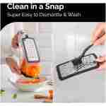 Cheese Grater with Garlic Crusher- Box Grater Vegetable Shredder with 3 Stainless Steel Blades - Graters for Kitchen- Cheese Graters with Handle - Garlic Mincer Tool and...