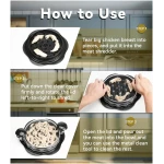 Chicken Shredder Tool Twist for Kitchen, Manual Chicken Breast Grinder Machine for Ground Food, Meat & Vegetables (Elegant Black)