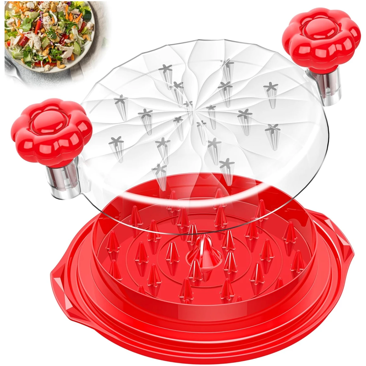 Chicken Shredder Tool Twist Large - 10'' Pro Meat Shredders for Chicken Breast,Visible Kitchen Gadgets Grinder Machine with Brush,Strong Anti-Slip Strip,Ergonomic Handle,BPA...