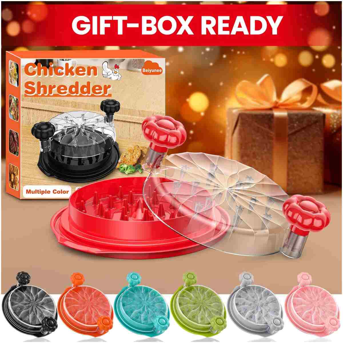 Chicken Shredder Tool Twist Large - 10'' Pro Meat Shredders for Chicken Breast,Visible Kitchen Gadgets Grinder Machine with Brush,Strong Anti-Slip Strip,Ergonomic Handle,BPA...