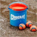Chuckit! Ultra Ball Dog Toy with Chuckit! Cleaning Bucket Bundle, Bouncy Fetch Pet Toys For Dogs 20-60 lbs, Interactive Dog Toys, Durable Rubber, Size Medium, 2.5-inch Diameter,...