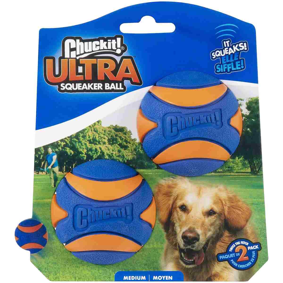 Chuckit! Ultra Ball Dog Toy with Chuckit! Cleaning Bucket Bundle, Bouncy Fetch Pet Toys For Dogs 20-60 lbs, Interactive Dog Toys, Durable Rubber, Size Medium, 2.5-inch Diameter,...