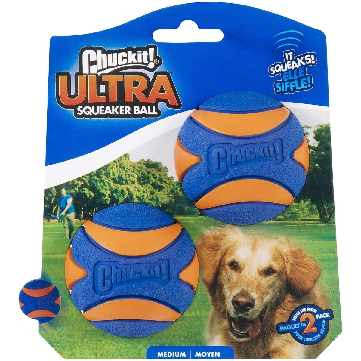 Chuckit! Ultra Ball Dog Toy with Chuckit! Cleaning Bucket Bundle, Bouncy Fetch Pet Toys For Dogs 20-60 lbs, Interactive Dog Toys, Durable Rubber, Size Medium, 2.5-inch Diameter,...
