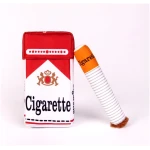 Cigarette Dog Toy Cigarette Pack with 3 Pcs Giggly Cigarettes and Food-Hiding Pack Interactive Plush Dog Toys for Puppy Small and Medium Dogs