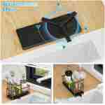Cisily Black Sponge Holder for Kitchen Sink, Sink Caddy Organizer with High Brush Holder, Kitchen Countertop Organizers and Storage Essentials, Rustproof 304 Stainless Steel,...