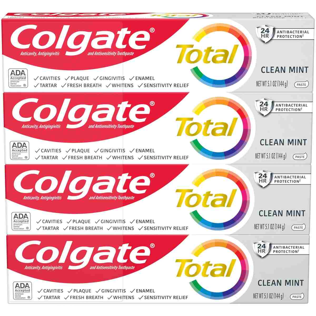 Colgate Total Whitening Travel Toothpaste, Mint Toothpaste for Travel, Carry-On Size Toothpaste, 1.4 Oz Tube