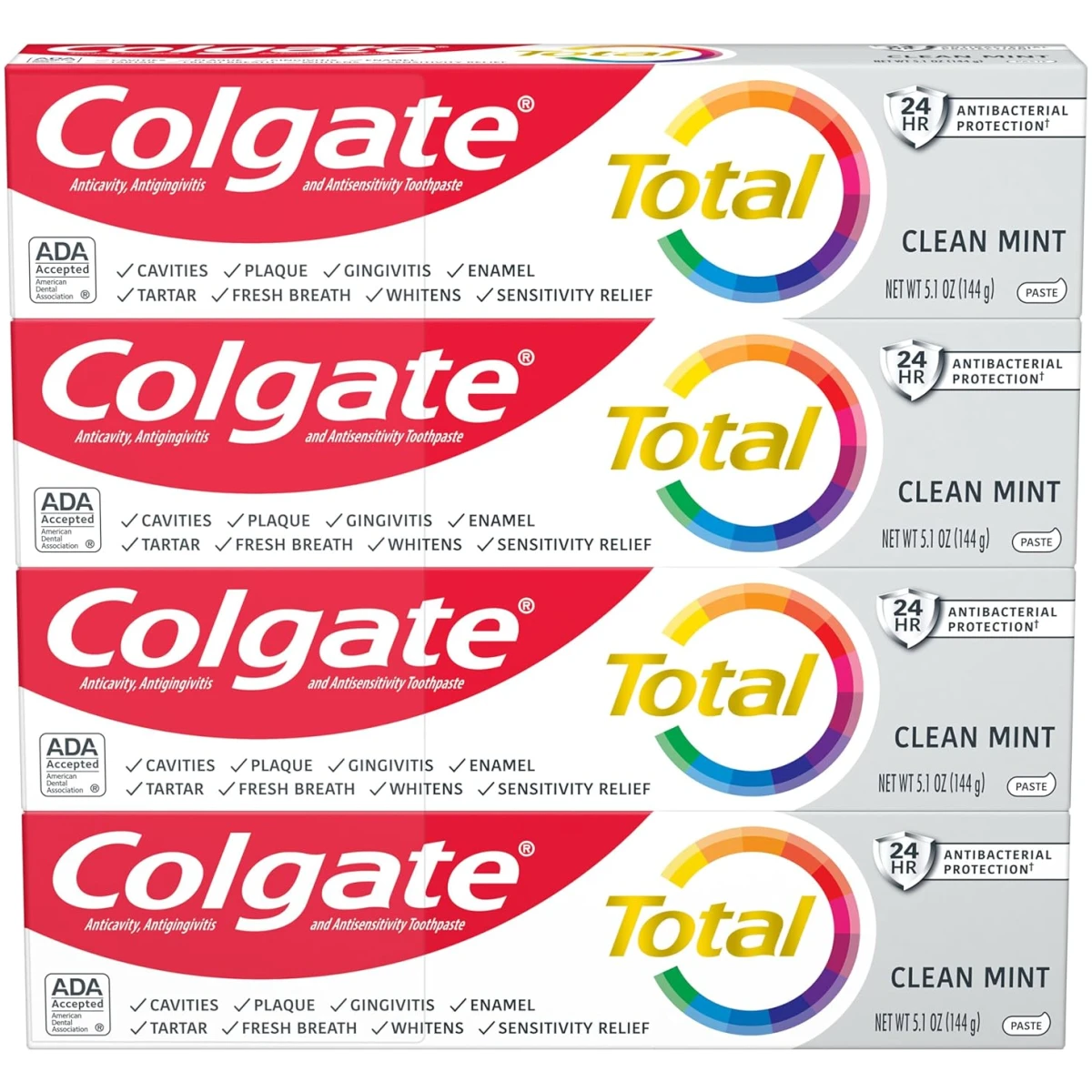 Colgate Total Whitening Travel Toothpaste, Mint Toothpaste for Travel, Carry-On Size Toothpaste, 1.4 Oz Tube