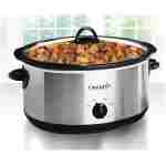 Crock-Pot 7 Quart Oval Manual Slow Cooker, Stainless Steel (SCV700-S-BR), Versatile Cookware for Large Families or Entertaining