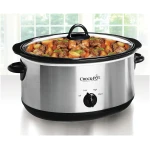 Crock-Pot 7 Quart Oval Manual Slow Cooker, Stainless Steel (SCV700-S-BR), Versatile Cookware for Large Families or Entertaining