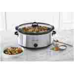 Crock-Pot 7 Quart Oval Manual Slow Cooker, Stainless Steel (SCV700-S-BR), Versatile Cookware for Large Families or Entertaining