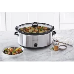 Crock-Pot 7 Quart Oval Manual Slow Cooker, Stainless Steel (SCV700-S-BR), Versatile Cookware for Large Families or Entertaining