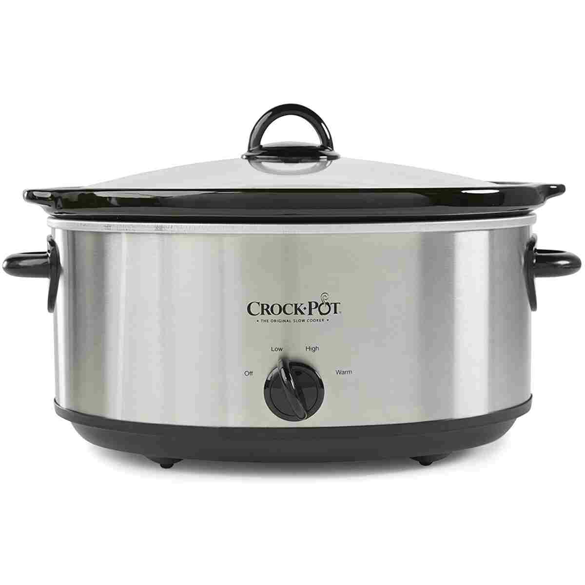 Crock-Pot 7 Quart Oval Manual Slow Cooker, Stainless Steel (SCV700-S-BR), Versatile Cookware for Large Families or Entertaining