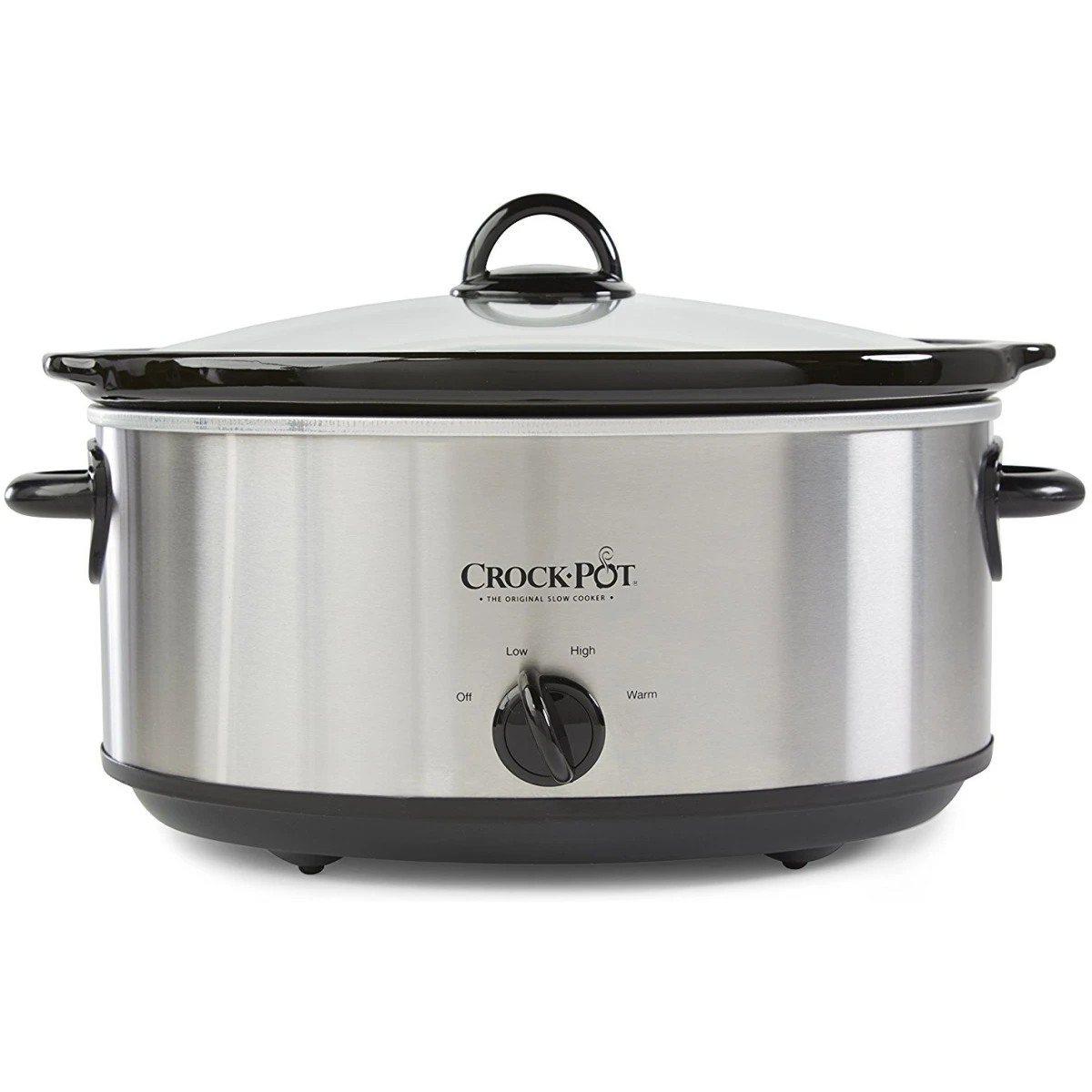 Crock-Pot 7 Quart Oval Manual Slow Cooker, Stainless Steel (SCV700-S-BR), Versatile Cookware for Large Families or Entertaining