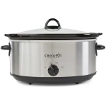 Crock-Pot 7 Quart Oval Manual Slow Cooker, Stainless Steel (SCV700-S-BR), Versatile Cookware for Large Families or Entertaining