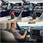 Cup Holder Phone Mount, 2 in 1 Universal Cup Holder Expander Adjustable Base with Phone Mount, Long Arm with 360°Rotation Cup Holder Phone Mount for Car Compatible with All...