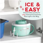 DASH My Mug Ice Cream Maker Machine (Aqua): Multi-Purpose Soft Serve Ice Cream Machine with (2) Bowls for Homemade Gelato, Sorbet, Frozen Yogurt, Built-In Ingredient Chute, Easy...