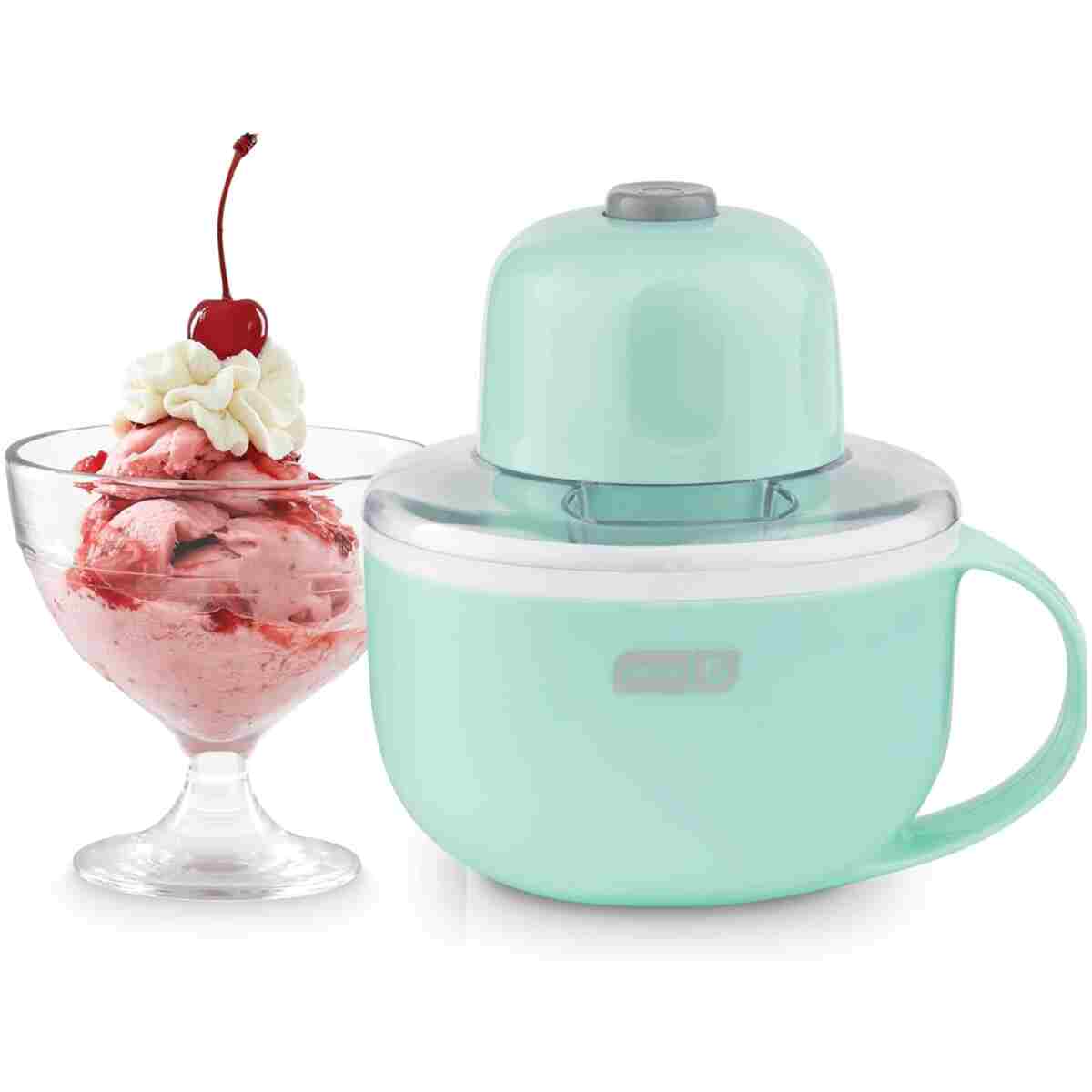 DASH My Mug Ice Cream Maker Machine (Aqua): Multi-Purpose Soft Serve Ice Cream Machine with (2) Bowls for Homemade Gelato, Sorbet, Frozen Yogurt, Built-In Ingredient Chute, Easy...