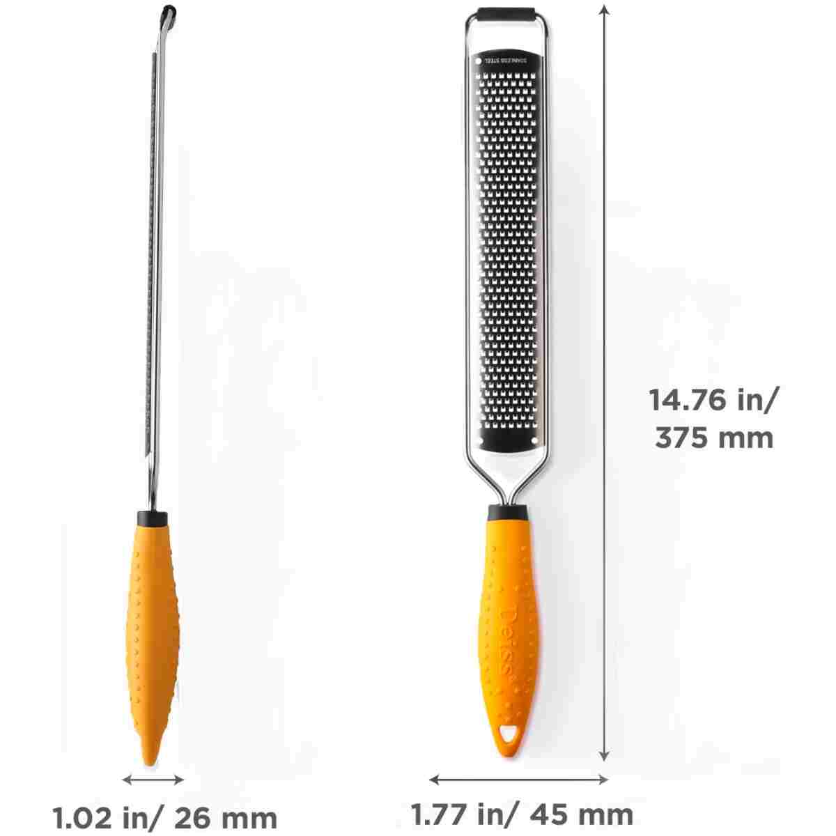 Deiss PRO Lemon Zester & Heavy Duty Cheese Grater & Vegetable Grater — Parmesan Cheese Lemon, Garlic, Nutmeg, Chocolate, Fruits, Vegetables, Ginger Grater - Cheese Shredder &...