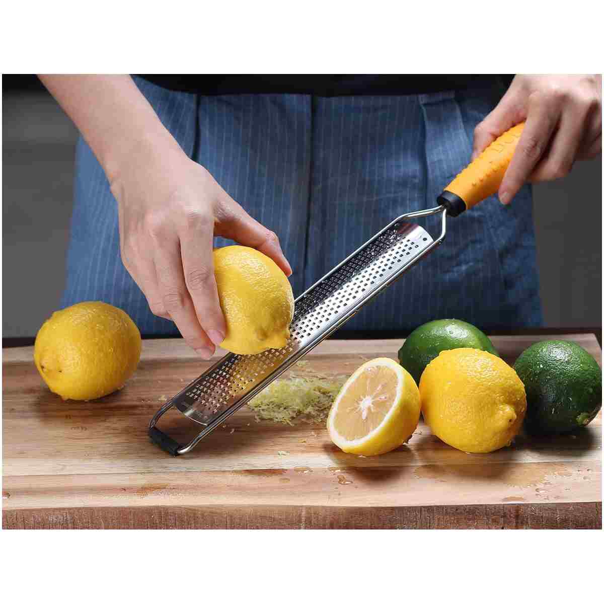 Deiss PRO Lemon Zester & Heavy Duty Cheese Grater & Vegetable Grater — Parmesan Cheese Lemon, Garlic, Nutmeg, Chocolate, Fruits, Vegetables, Ginger Grater - Cheese Shredder &...