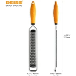 Deiss PRO Lemon Zester & Heavy Duty Cheese Grater & Vegetable Grater — Parmesan Cheese Lemon, Garlic, Nutmeg, Chocolate, Fruits, Vegetables, Ginger Grater - Cheese Shredder &...