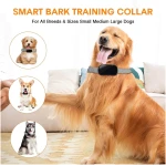 Dog Bark Collar, Adjustable Training Collar Intelligent Waterproof Barking Terminator Device, Anti-Barking Device with 5 sensitivities, USB Charging, Long Battery Life Dogs
