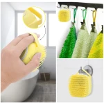 Dog Cat Bath Brush Comb Silicone Rubber Dog Grooming Brush Silicone Puppy Massage Brush Hair Fur Grooming Cleaning Brush Soft Shampoo Dispenser (Yellow - Upgraded)