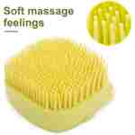 Dog Cat Bath Brush Comb Silicone Rubber Dog Grooming Brush Silicone Puppy Massage Brush Hair Fur Grooming Cleaning Brush Soft Shampoo Dispenser (Yellow - Upgraded)