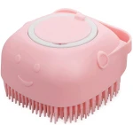 Dog Cat Bath Brush Comb Silicone Rubber Dog Grooming Brush Silicone Puppy Massage Brush Hair Fur Grooming Cleaning Brush Soft Shampoo Dispenser (Yellow - Upgraded)