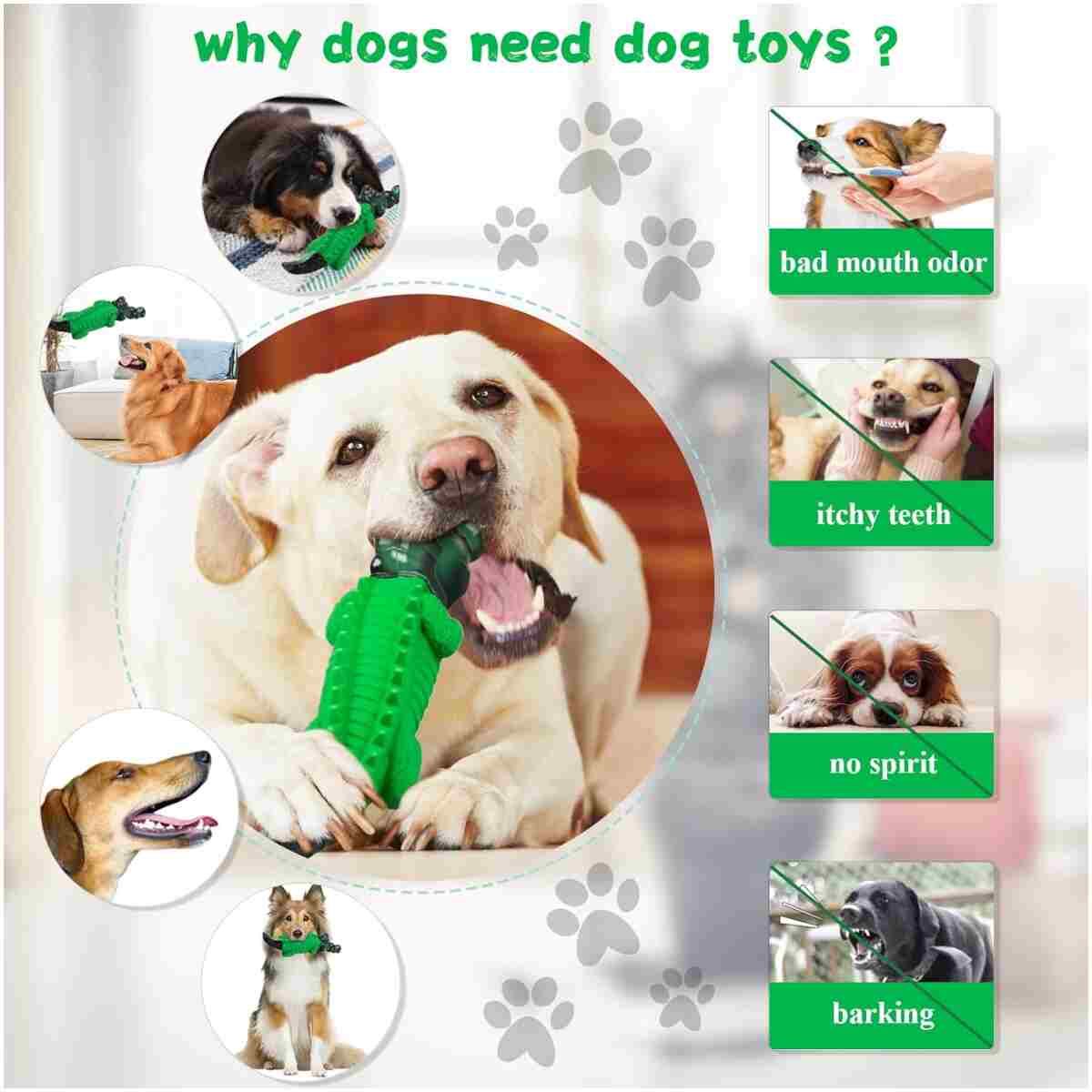 Dog Chew Toys for Aggressive Chewers - Indestructible Dog Toy to Reduce Pet Anxiety and Boredom for Small, Medium, Large Breed