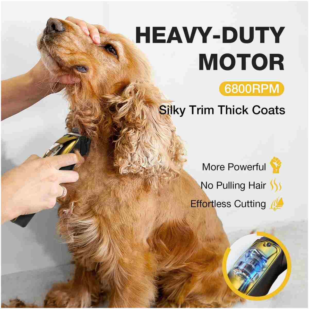 Dog Clippers for Grooming for Thick Heavy Coats, Professional Pet Grooming Clippers Supplies Kit Low Noise Rechargeable Stainless Steel Hair Trimmers with Ceramic Blade for Dogs...