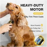 Dog Clippers for Grooming for Thick Heavy Coats, Professional Pet Grooming Clippers Supplies Kit Low Noise Rechargeable Stainless Steel Hair Trimmers with Ceramic Blade for Dogs...