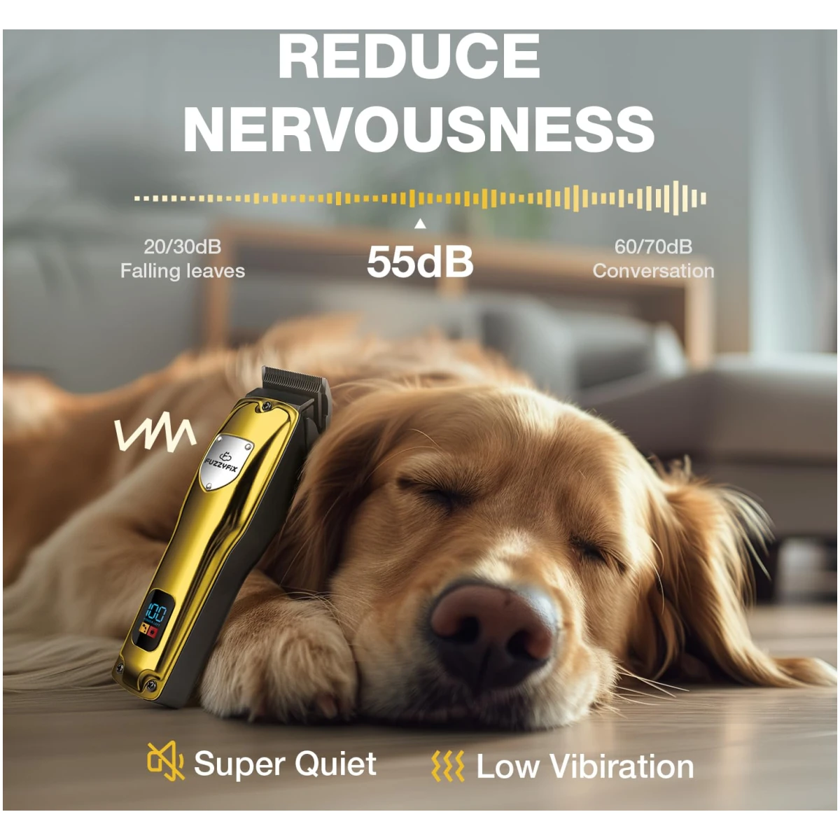 Dog Clippers for Grooming for Thick Heavy Coats, Professional Pet Grooming Clippers Supplies Kit Low Noise Rechargeable Stainless Steel Hair Trimmers with Ceramic Blade for Dogs...