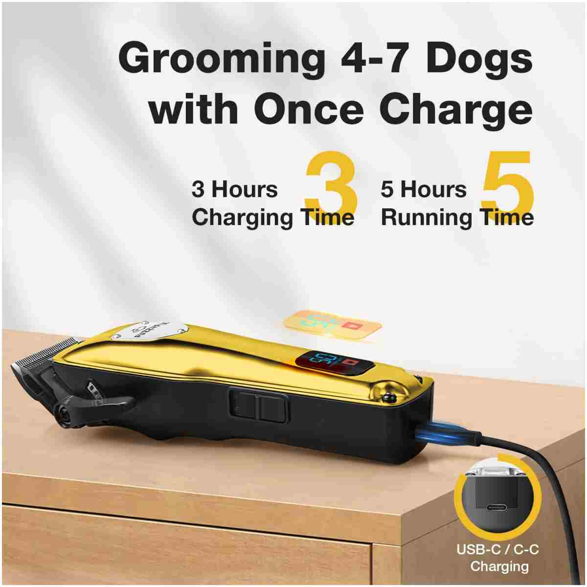 Dog Clippers for Grooming for Thick Heavy Coats, Professional Pet Grooming Clippers Supplies Kit Low Noise Rechargeable Stainless Steel Hair Trimmers with Ceramic Blade for Dogs...