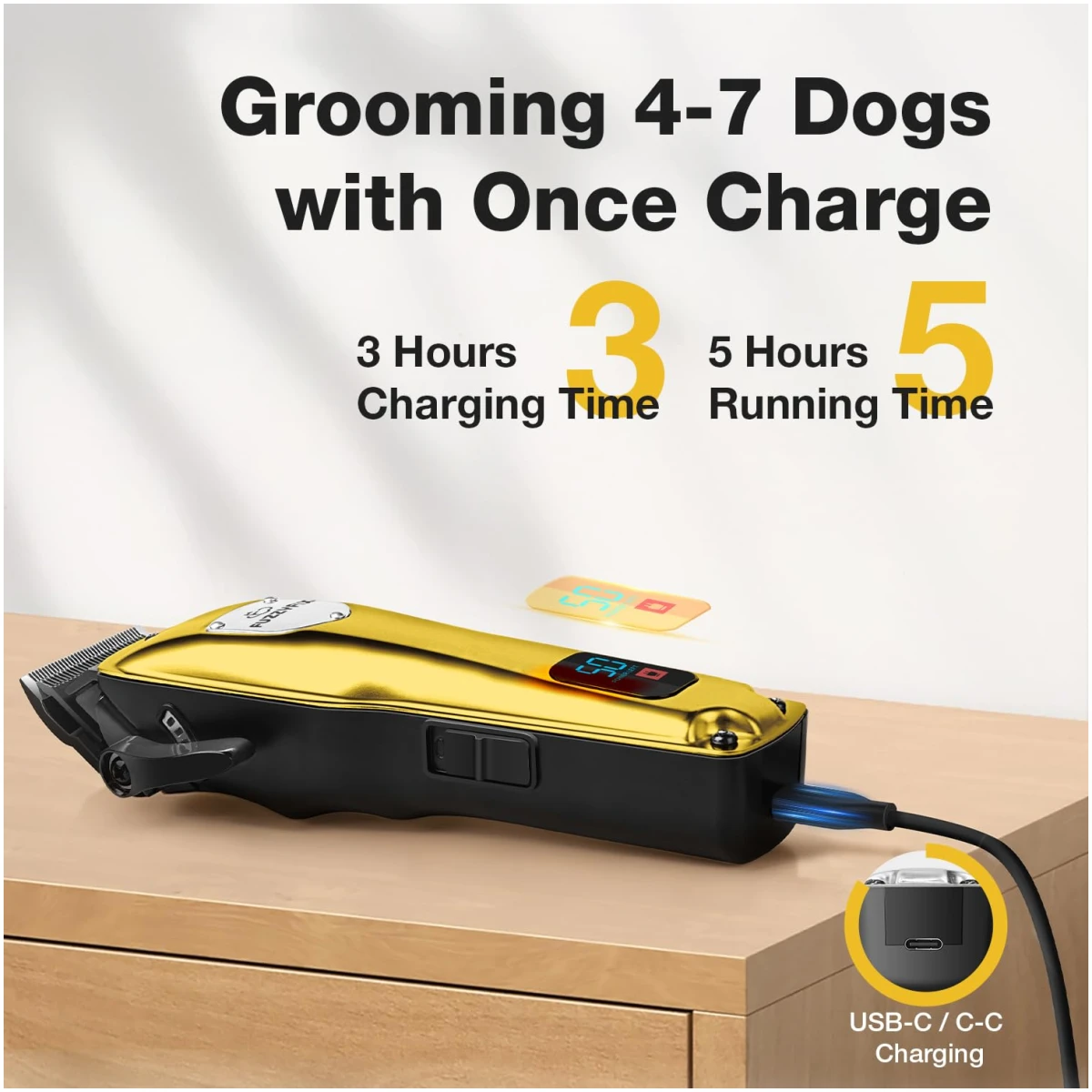Dog Clippers for Grooming for Thick Heavy Coats, Professional Pet Grooming Clippers Supplies Kit Low Noise Rechargeable Stainless Steel Hair Trimmers with Ceramic Blade for Dogs...