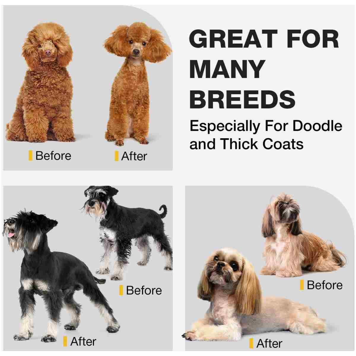 Dog Clippers for Grooming for Thick Heavy Coats, Professional Pet Grooming Clippers Supplies Kit Low Noise Rechargeable Stainless Steel Hair Trimmers with Ceramic Blade for Dogs...